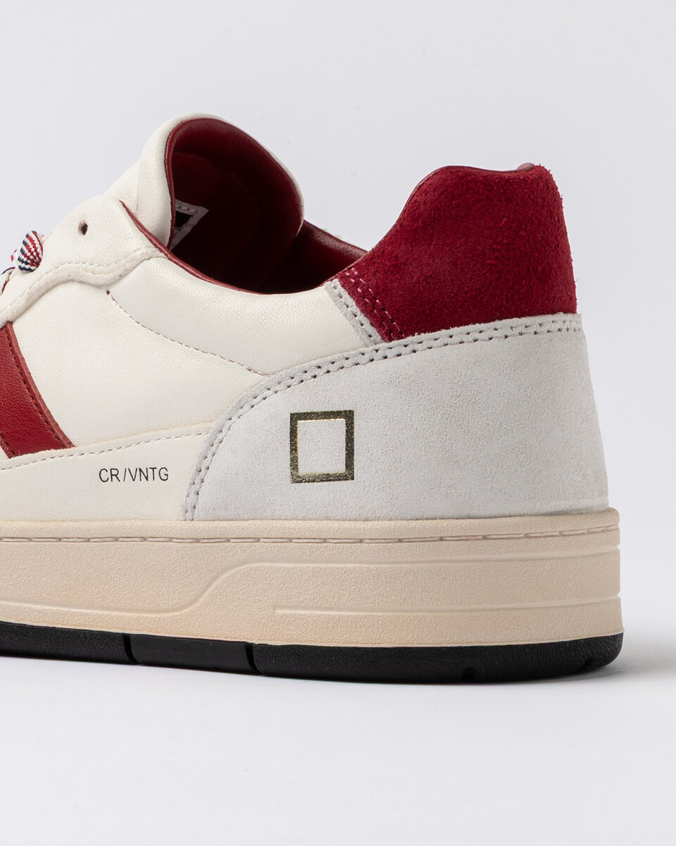 Court 2.0 VINTAGE KALVSKINN VIT-BORDEAUX