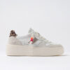 COURT PLATFORM VINTAGE KALVSKINN VIT-LEOPARD