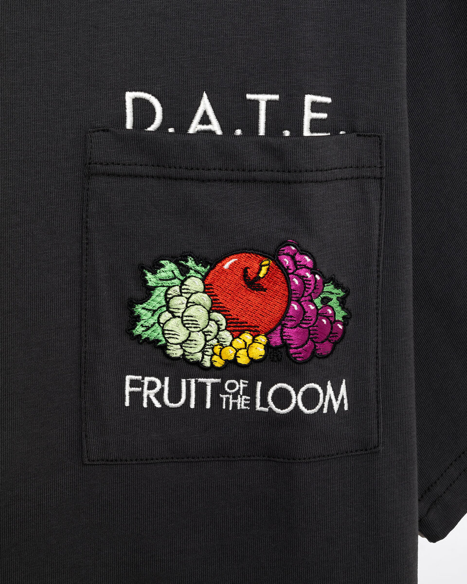 T-SHIRT MED BRODERI, ANTRACIT